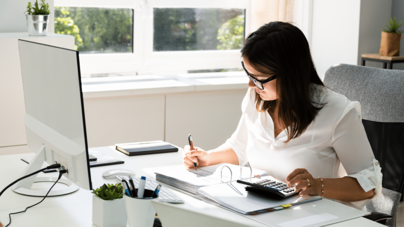 woman desk