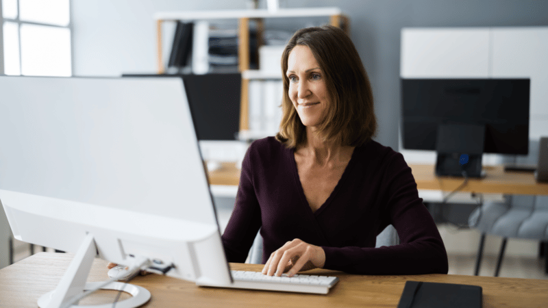 woman desk